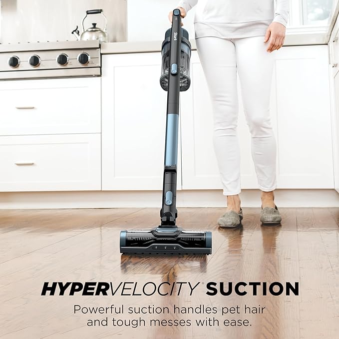 Shark Pet Cordless Stick Vacuum with XL Dust Cup LED Headlights Removable Handheld Vac Crevice Tool Portable Vacuum for Household Pet Hair Carpet &amp Hard Floors 40min Runtime Ice Blue IX141