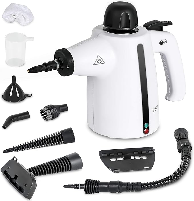 Handheld Steam Cleaner 9-Piece Accessory Set White Steamer for Cleaning Couch Cleaner Steam Cleaner Carpet and Upholstery