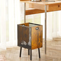 4.5 Gallon Office Trash Can for Near Desk Wood Bedroom Trashcan Rectangular Wastebasket with Mesh - Handles - Leg Small Garbage Can Trash Bin for Office Bedroom Living Room Bathroom Dorm