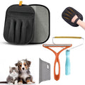Pet Hair Removal Glove 4-in-1 Premium Dog Cat Hair Removal Glove &amp Brush Set Electrostatic Pet Hair Remover for Furniture Carpet Car Complete Grooming Bundle with Lint Remover Reusable Magic Brush