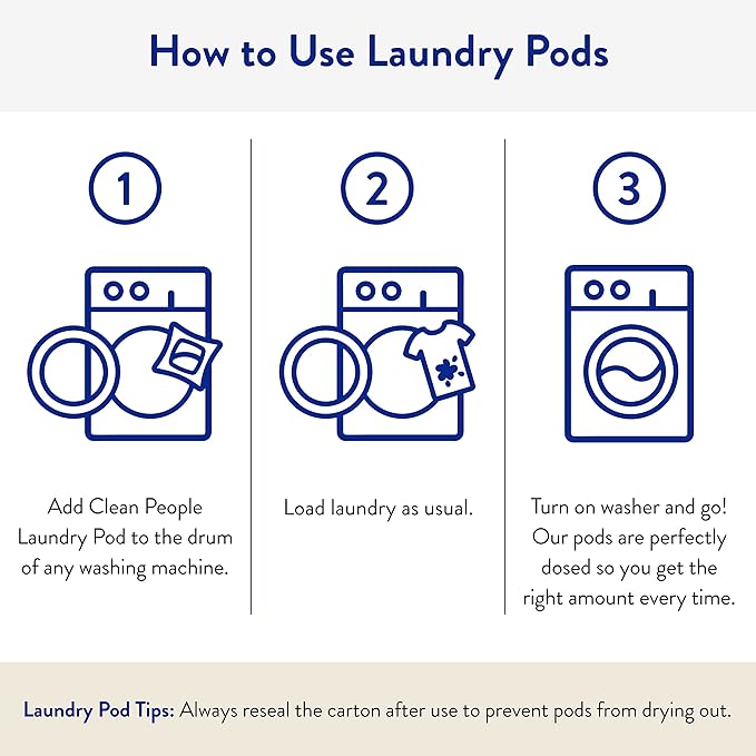The Clean People Laundry Detergent Pods - Recyclable Packaging Hypoallergenic Stain Fighting - Ultra Concentrated Laundry Soap -Baby (Unscented) 192 Pack