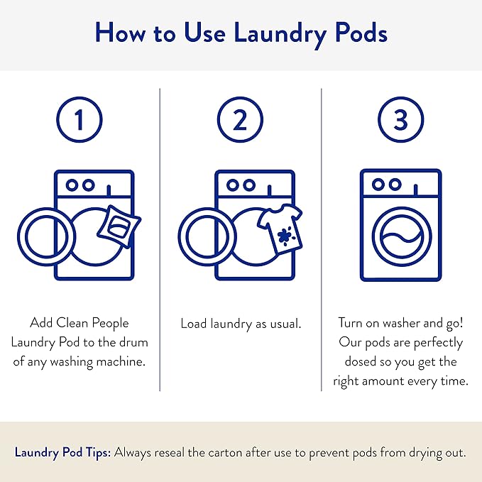 The Clean People Laundry Detergent Pods - Hypoallergenic Laundry Pods - Ultra Concentrated Recyclable Packaging Stain Fighting - Spring Scent 96 Pack