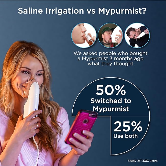 Mypurmist® Premium Value Pack - Handheld Ultrapure Instant Steam Inhaler - Fast Allergy Nasal Congestion Cold Cough Sinus Relief - Vaporizer Humidifier Steamer Voice Care