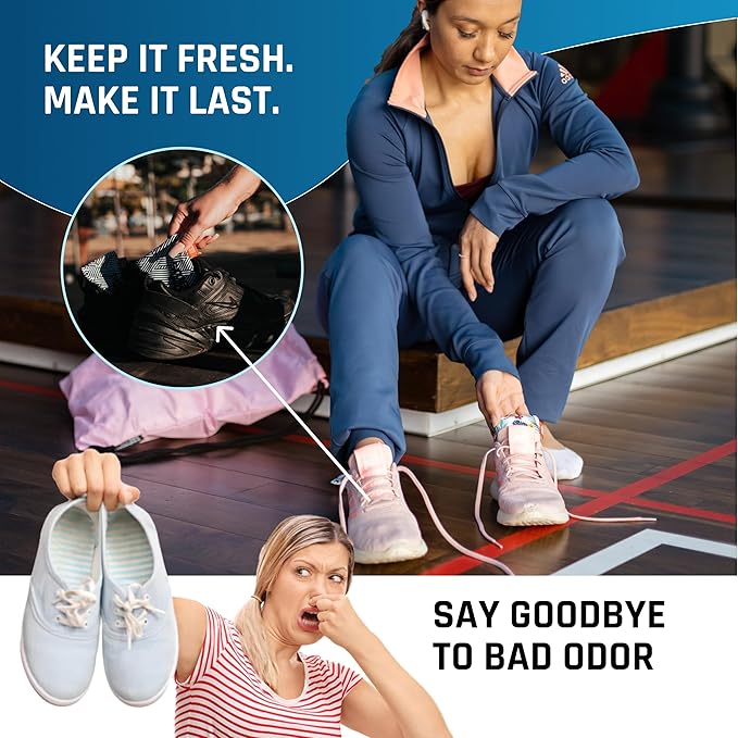 SmellWell - Scented Shoe deodorizer - Odor Eliminator - Activated Bamboo Charcoal - Air Purifying Bags - Freshener Inserts