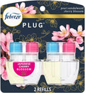 Febrezee Plug In Refills New Edition Plug In for Odor-Fighting Fade Defy PLUG Air Freshener (2) Count of 0.87 fl oz Refills (Japanese Cherry Blossom)