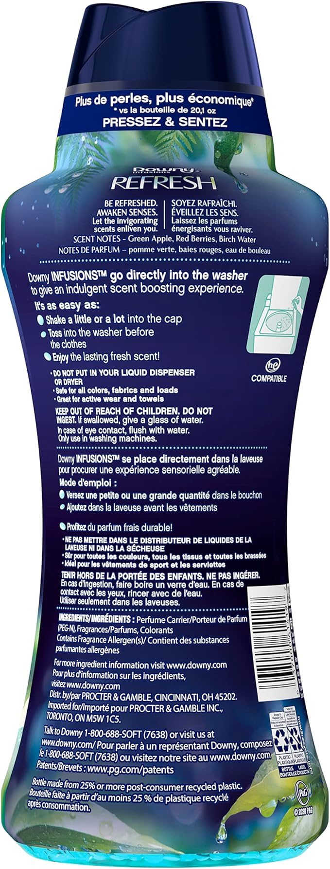Downy Infusions Laundry Scent Booster Beads Refresh Birch Water &amp Botanicals 26.5 oz