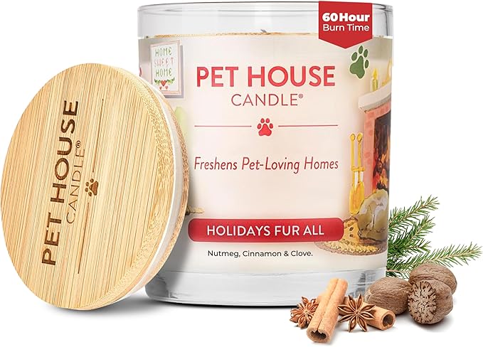 Pet House Scented Candle Plant Based Pet Odor Candle Clean Burning Long Lasting for Home Holidays Fur All