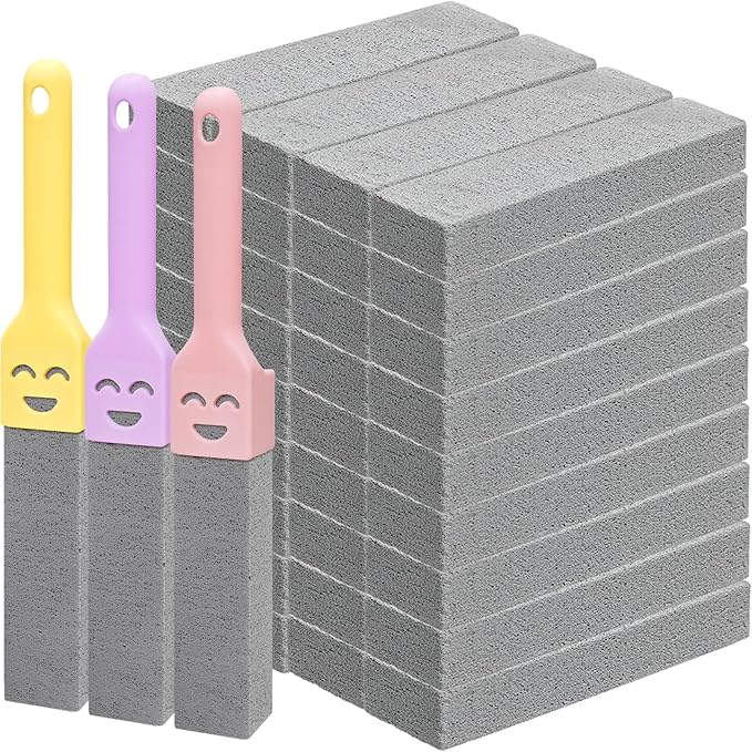 36 Pack Pumice Stone Toilet Bowl Cleaner with Handle Pumice Stone for Cleaning Toilets Stove Bathtubs Grills Swimming Pools Sinks Pumice Stone Stick Powerfully Cleans Hard Water Rings