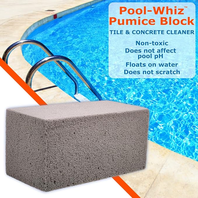 Pool-Whiz Pumice Block for Pool (12-Pack) | Pool Tile &amp Concrete Cleaner | Pumice Stone for Cleaning Spas Water Features &amp Bathroom Floors | Cleaning Block for Rust &amp Stains by Billy Buck
