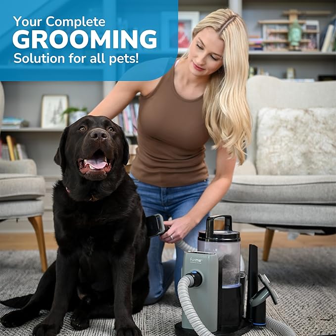 FURME Professional Plus Pet Grooming Vacuum Kit - Cat &amp Dog Grooming Kit for Easy Pet Care at Home Quiet &amp Safe Dog Hair Remover Machine with Brush Clipper Shedding &amp Cleaner Tools &amp