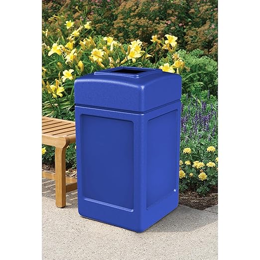 Commercial Zone Products 732104 Square Waste ContainerBlue42 Gallon