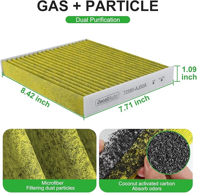 CF10285 3pcs Activated Carbon Cabin Air Filter Set for Toyota Camry/Corolla/Highlander/Avalon/4Runner/RAV4/Tundra/Sienna/Venza/Sequoia/Yaris/Matrix/Mirai for Lexus RX350 for Subaru Legacy/Outback