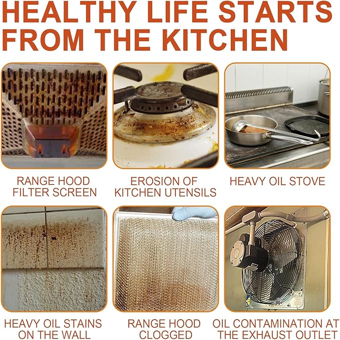 Powerful Kitchen Oil Cleaner - Remove Stubborn Grease Rust And Stains Effortlessly(2PCS)