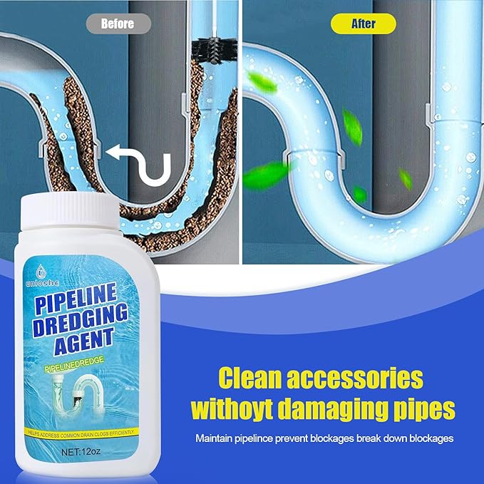 Pipeline Dredging Agent Drain Clog Remover Powerful Sink Drain Cleaner for Bathroom and Kitchen Sink Pipe Unclog (2PCS)