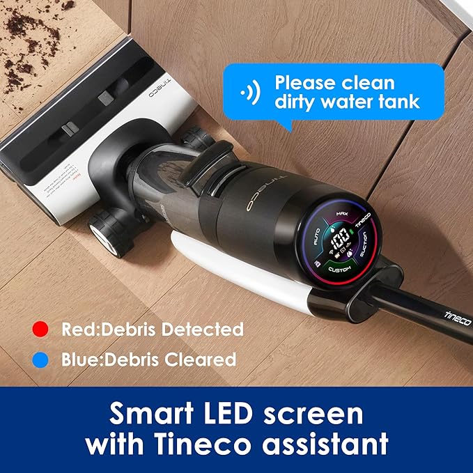 Tineco Floor ONE S7 PRO Cordless Wet Dry Vacuum Cleaner Smart Floor Cleaner Mop for Hard Floors Long Run Time Dual-Sided Edge Cleaning Self-Cleaning Centrifugal Drying Process