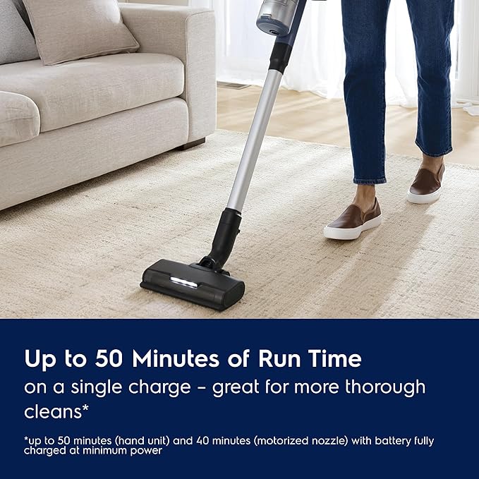 Electrolux Ultimate600 Cordless Stick Vacuum with PowerPro Bristle Nozzle and Larger Dust Bin Capacity 50-Minute Run Time 3 Power Modes Denim Blue