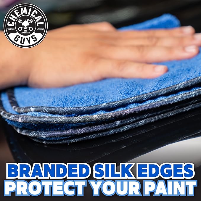 Chemical Guys Professional Grade Premium Microfiber Towels for Cars Blue 16 x 16 Ultra-Soft and Scratch-Free Car Detailing Cloths for Trucks Motorcycles and More - 12 Pack