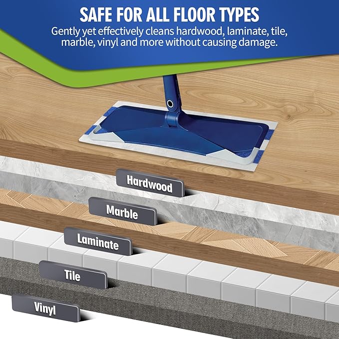 Disposable Wet Cleaning Pads for Hardwood Floor Compatible with Bona Mops Multi-Surface Floor Household Replacement Mopping Cloths Refills Unscented 30 Count