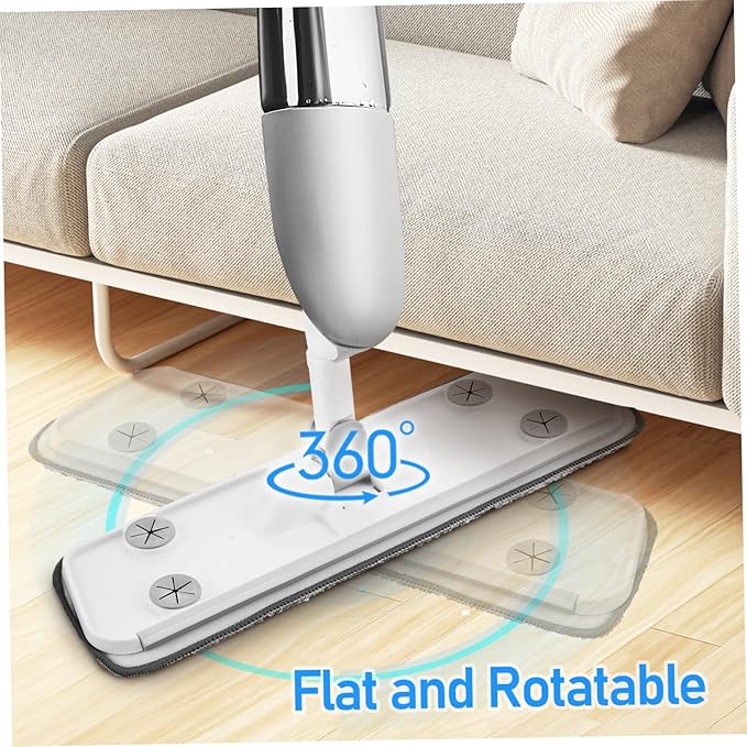 Wet Dry Mop with Water Tank Flat Rotatable Design Replacement Pads Included for Hardwood Tile Laminate Floor Cleaning