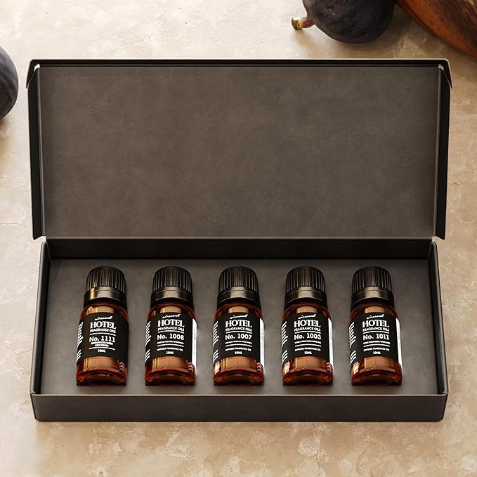 AirScent Hotel Diffuser Oil Gift Set - Inspired by The Most Popular 5-Star Hotel Scents - 10 mL 0.34 fl oz Fragrance Oil Set - My Way The Beach Villas and Other Luxury Hotel Scents