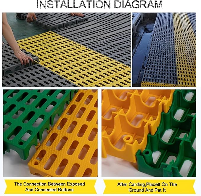 Trench Drainage GrateDrain Covers OutdoorInterlocking Floor TilesGarage Multicolor Pack Of 4-20 Pieces(Black4 pieces)