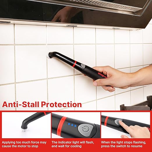Shop-Vac Electric Spin Scrubber with 2000RPM Motor 90Min Long Runtime with 5 Replaceable Head LED Display and IPX6 Waterproof Cordless Electric Scrubber for Cleaning Grout Tile Bathroom Kitchen