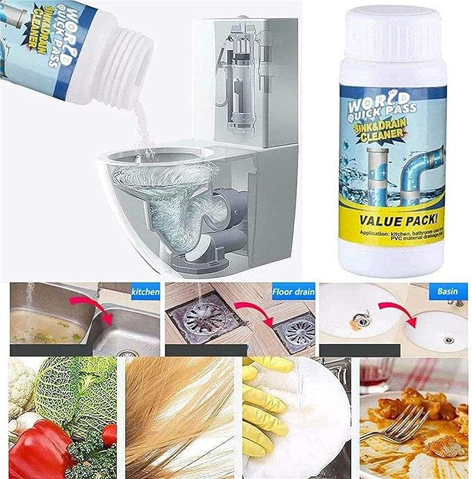 Wild Tornado Pipe Dredge Deodorant Ultimate Sink &amp Drainage Cleaner Portable Powder Cleaning Tool Super Clog Remover Chemical Powder Agent for Kitchen Toilet Pipe Dredging
