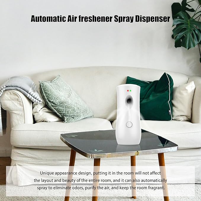 (4-Pack) Auto Air Freshener Spray Dispenser Free Stand or Wall Mounted Automatic Aerosol Aroma Machines are Widely Used in Hotels Bedrooms Airports Bathrooms Offices Commercial Places (White 003)