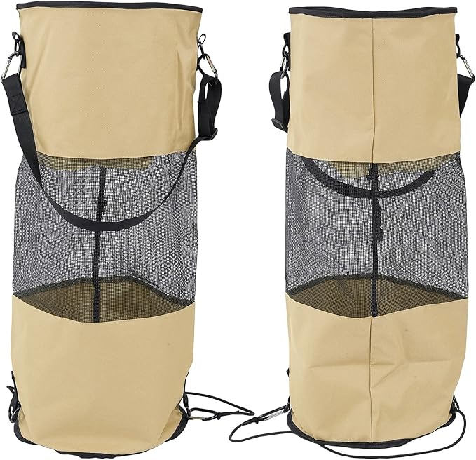 Reusable Boat Trash Bag Waterproof Mesh Garbage Bag for Boat Lightweight Portable Outdoor Trash Storage with Elastic Top and Buckle Strap for Kayaking Camping Travel