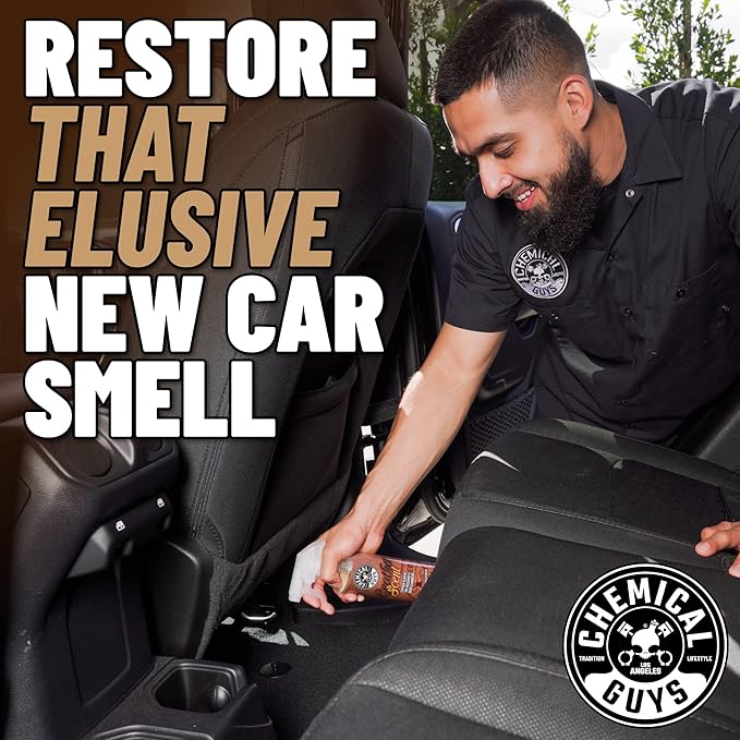 Chemical Guys AIR_102_1602 Leather Scent Premium Air Freshener and Odor Eliminator Long-Lasting Just Like New Scent for Cars Trucks SUVs RVs &amp More 16 Fl Oz (2 Pack)