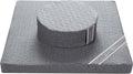 Meditation Zafu Cushion Set with Buckwheat Hulls &amp Memory Foam - Ergonomic Support for Yoga &amp Sitting - Removable Machine-Washable Luxury Velvet Cover - for Adults and Kids (Premium Grey)