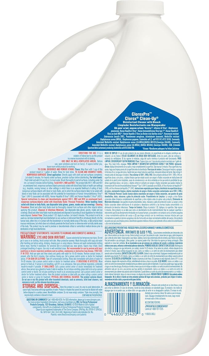 CloroxPro Clean-Up Disinfectant Cleaner Refill 128 Ounces Pack of 4 (Package May Vary)