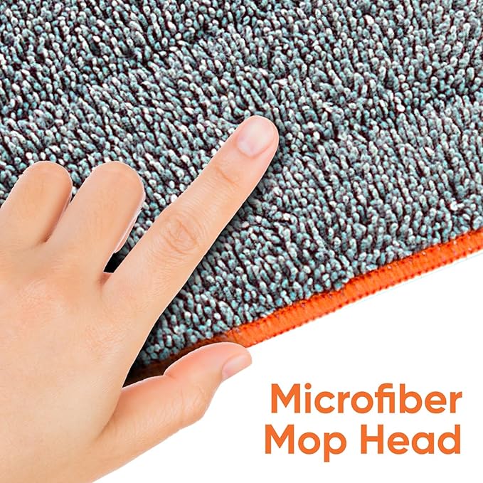 Superio 2 Pack Self-Wringing Microfiber Cleaning Mop Hands-Free Miracle Flat Mop with Wringing Blade for Home Kitchen Bathroom - Hardwood Laminate Tile