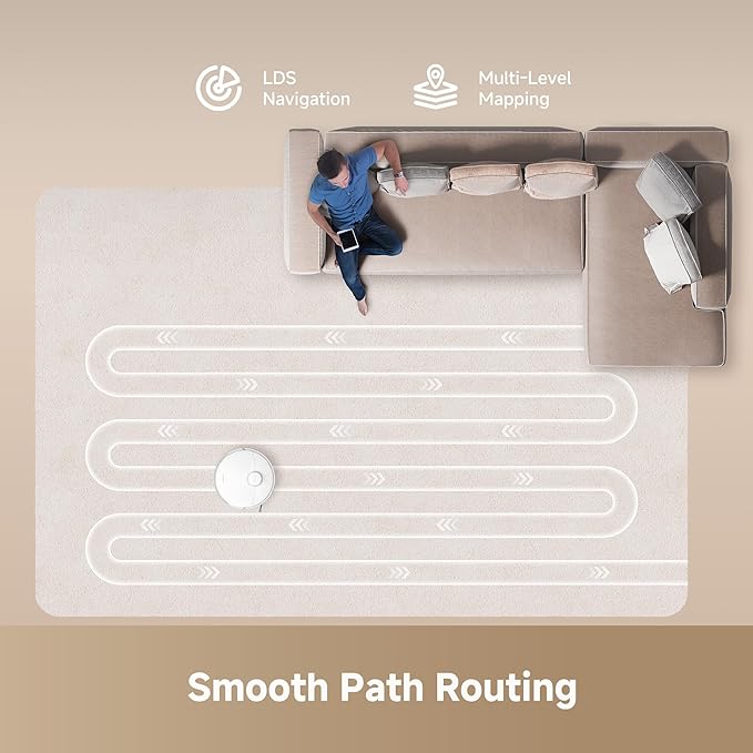 DREAME D20 Plus Robot Vacuum and Mop 13000Pa Suction Self-Emptying with 5L Dust Bag DuoBrush for Pet Hair LDS Mapping App &amp Voice Control 5200mAh Battery Ideal for Hard Floors &amp Carpet