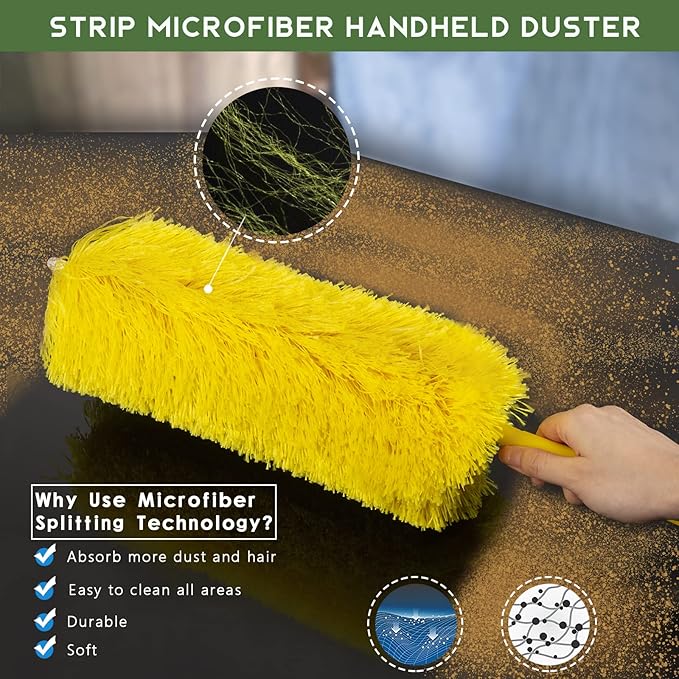 17FT Extendable Duster with 2-9 ft Extension Pole for High Ceilings Newliton Cobweb Duster for Ceiling Fans Hard-to-Reach Areas Long Handle Microfiber Dusting Tool for Home Cleaning