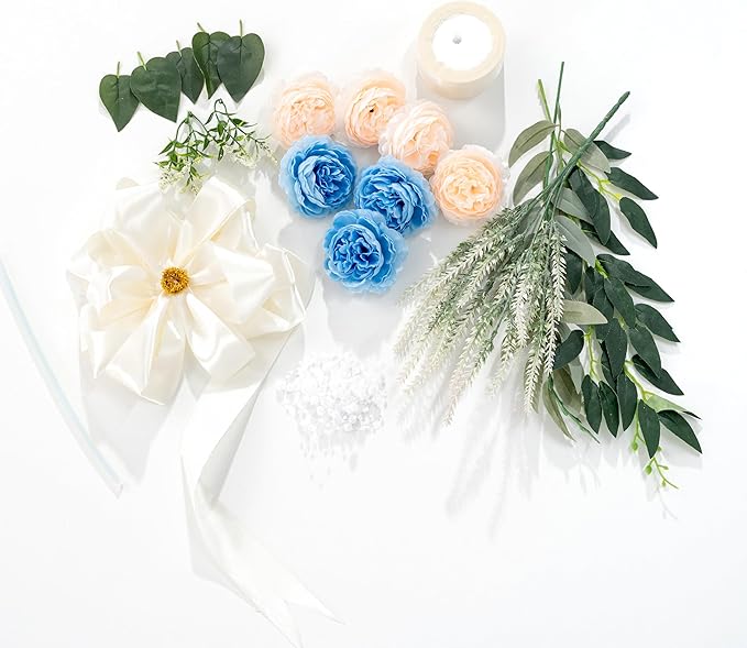 Elegant Wedding Brooms Bride Bridegroom Jumping The Broom for Wedding Natural Whisk Broom with Ribbons Artificial Pearl LeavesRoses for Decorative