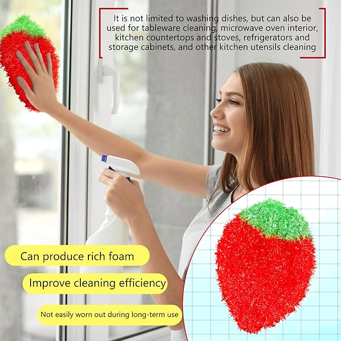 20 Pieces Fruit Dish Scrubber Colorful Reusable Kitchen Fruit Shaped Dish Scrubbers for Family Washing Pots and Dishes Bathtub Sink