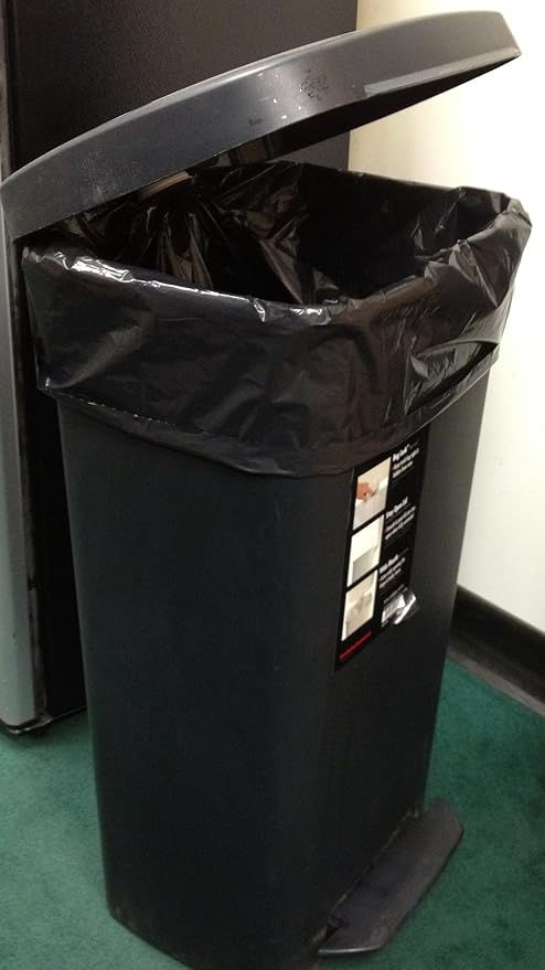 Plasticplace 12-16 Gallon Trash Bags 1.0 Mil Black Tall Garbage Can Liners 24 x 31 (250 Case)