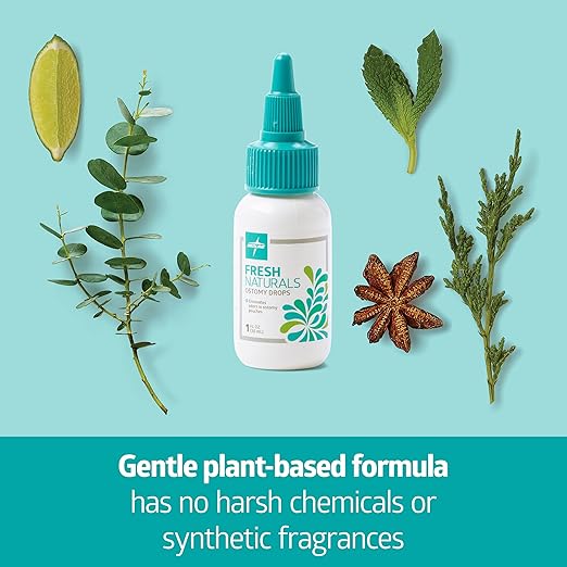 Medline Naturally Fresh odor Eliminator Ostomy Drops Plant Based Odor Neutralizer Deodorant Safe Effective 1 oz Bottle 12 Pack