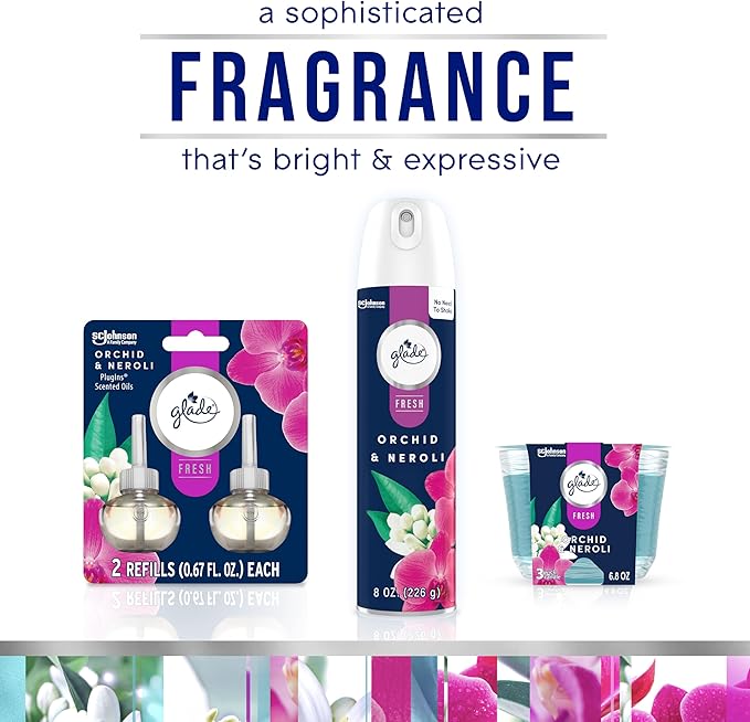 Glade Air Freshener Room Spray Orchid &amp Neroli Scent Odor Fighting to Deliver Long Lasting Freshness 8 Oz 6 Count