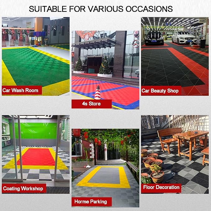 Trench Drainage GrateDrain Covers OutdoorInterlocking Floor TilesPP Modular 40x40cm Multicolor 4-30 pcs(Color14pieces)