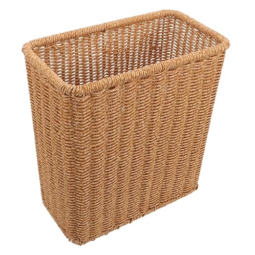Woven Wastebasket Trash Can Multipurpose Storage Basket for Bathroom Kitchen Office Lightweight Rustic Design