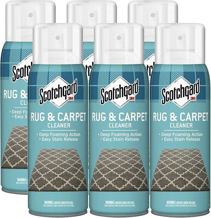 Scotchgard Rug &amp Carpet Cleaner Fabric Cleaner Blocks Stains Cleaning Sprays Make Cleanup Easier Six 16.5 oz Cans