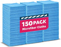 Microfiber Towels Bulk-150 Pack Cleaning Cloths Microfiber Towels for Cars Cleaning Rags Blue (12x12 inches)