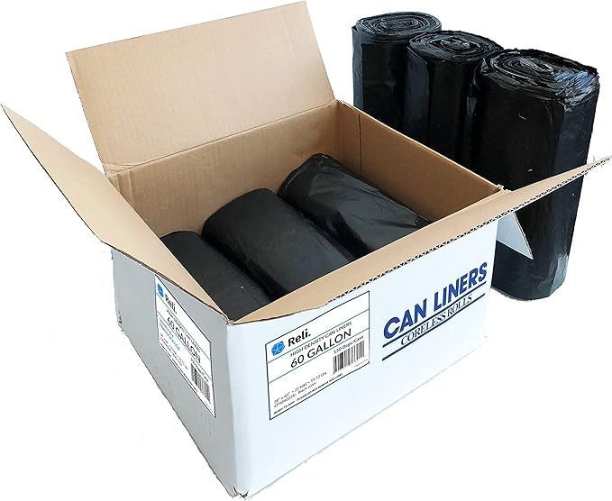 Reli. Trash Bags 55-60 Gal (150 Bags) &amp 33 Gallon Trash Bags (250 Bags)