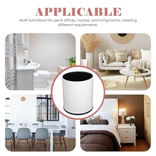 Double Layer Trash Can with Lid Fire-Resistant Round Garbage Bin Compact Bathroom and Office Wastebasket for Home Use