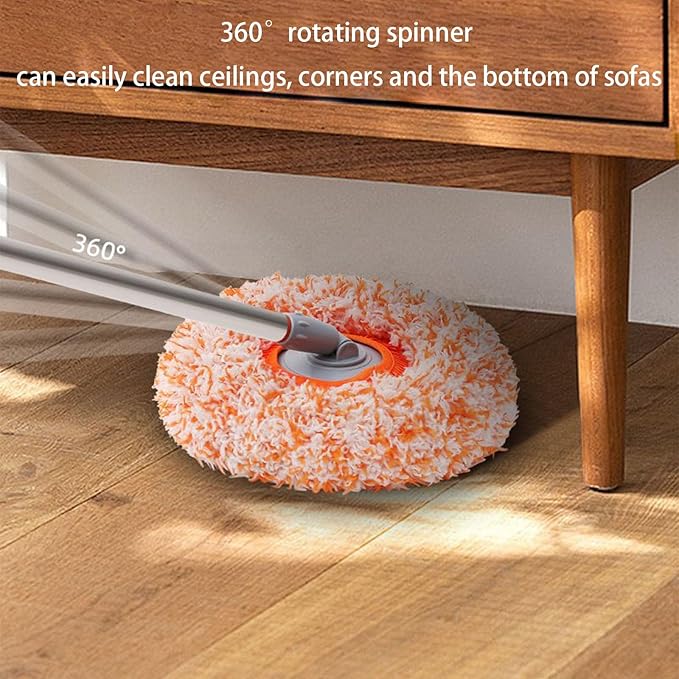 360° Rotatable Adjustable Cleaning Mop with 3 Reusable Heads for Floor Walls Ceilings Window