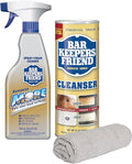 PURPUR Cloth &amp Bar Keepers Friend MORE Foam Spray (25.4) + Powder Cleanser (21 oz) Multipurpose Cleaner Stain &amp Rust Remover for Bathroom Kitchen &amp Outdoo Stainless Steel Aluminum Bra