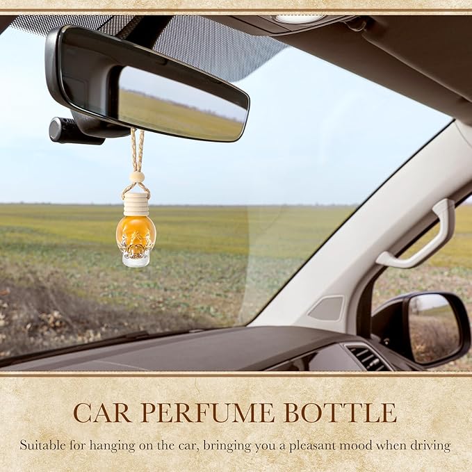 BBTO 100 Pcs Car Air Fresheners Diffuser with Wooden Cap Empty Aromatherapy Diffuser Clear Car Fragrance Holder Pendant Hanging Perfume Fresheners Bottles for Decor(SpookyClear)