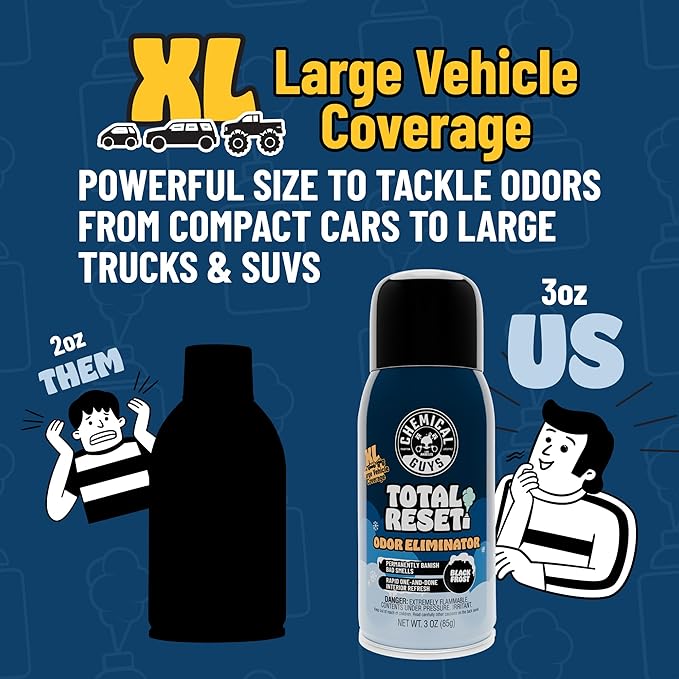Chemical Guys Odor Eliminating Fogger 3 Pack – Black Frost Scent 3 Oz Each – Set-and-Forget System to Remove Smoke Pet Gym and Food Odors in Cars Trucks SUVs